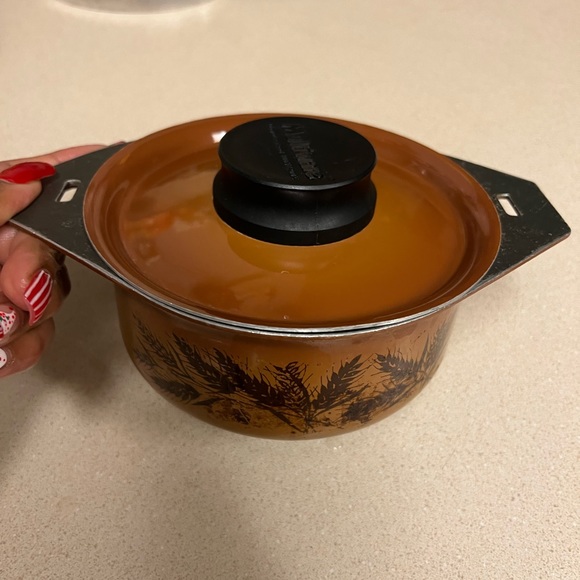 Vintage Multi ware Casserole Pot Wheat Pattern 5.5” 1 LTR Made In Hongkong 60s - Picture 2 of 4